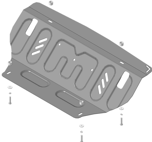 Защита стальная 2 мм радиатора для Mitsubishi Pajero IV Motodor.71304