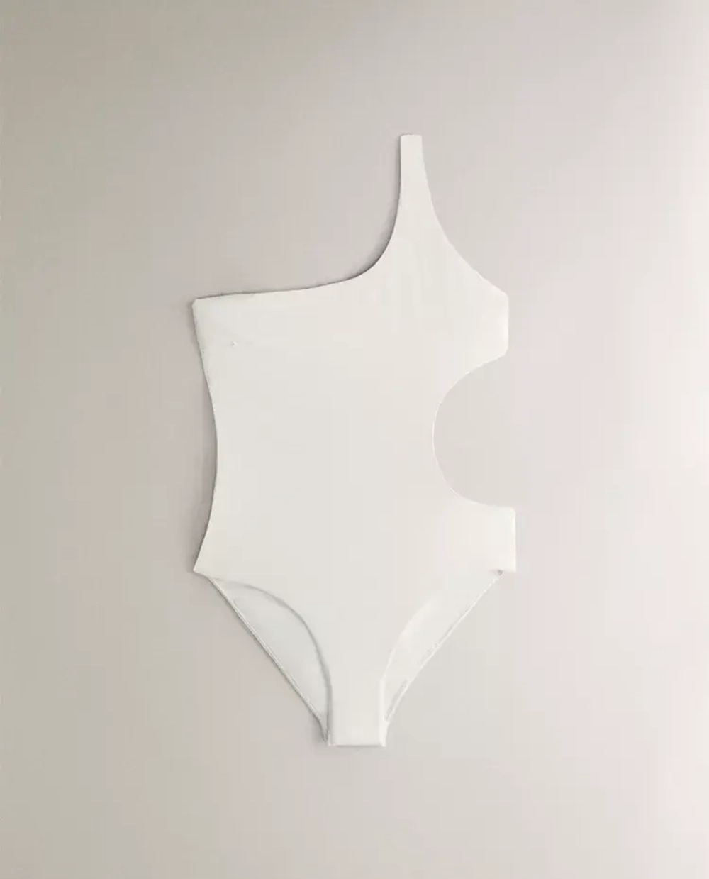 ZARA HOME КУПАЛЬНИК С АСИММЕТРИЧНЫМ ВЫРЕЗОМ, ЭКРЮ