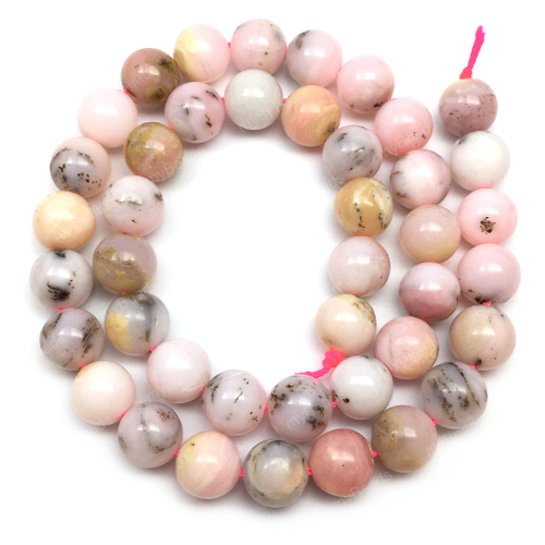 Опал розовый 10 мм, бусины - шарики