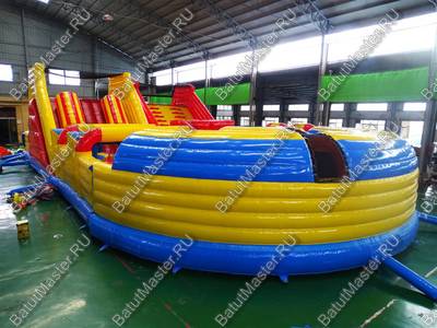 Надувная спортивная полоса препятствий "Бастион" 25*10*5 м