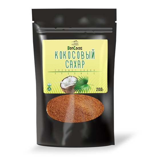 Сахар кокосовый, organic, Boncocos, 200г.