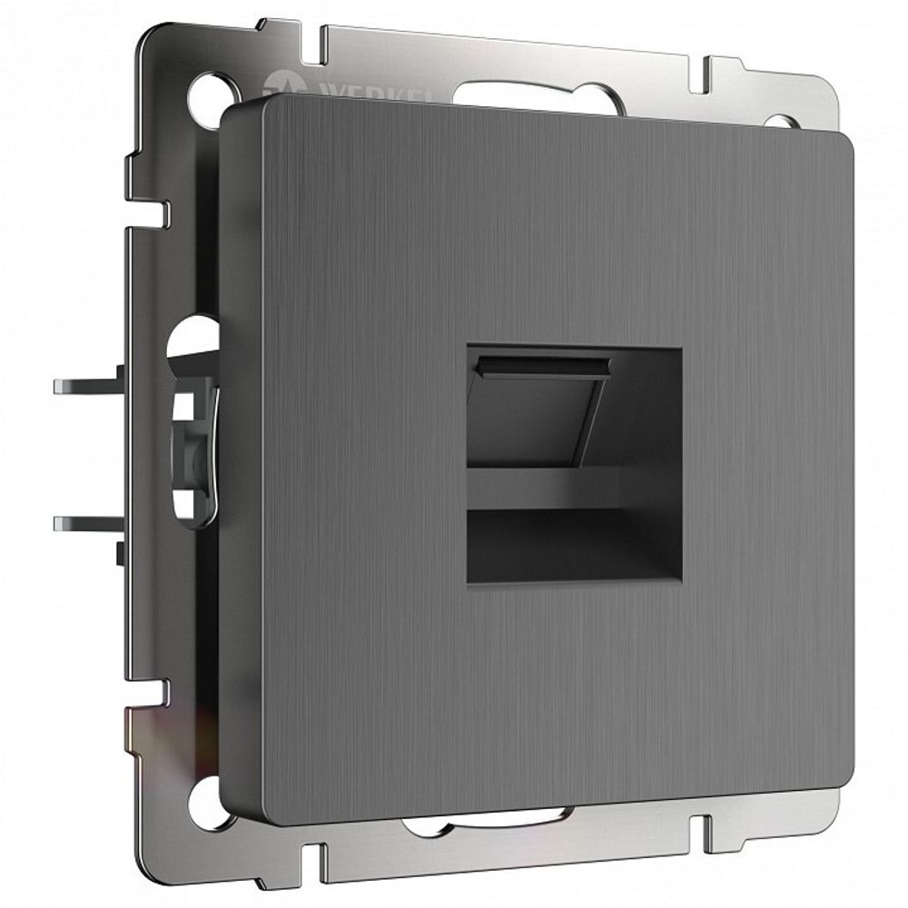 Розетка Ethernet RJ-45 без рамки Werkel графит рифленый W1181004