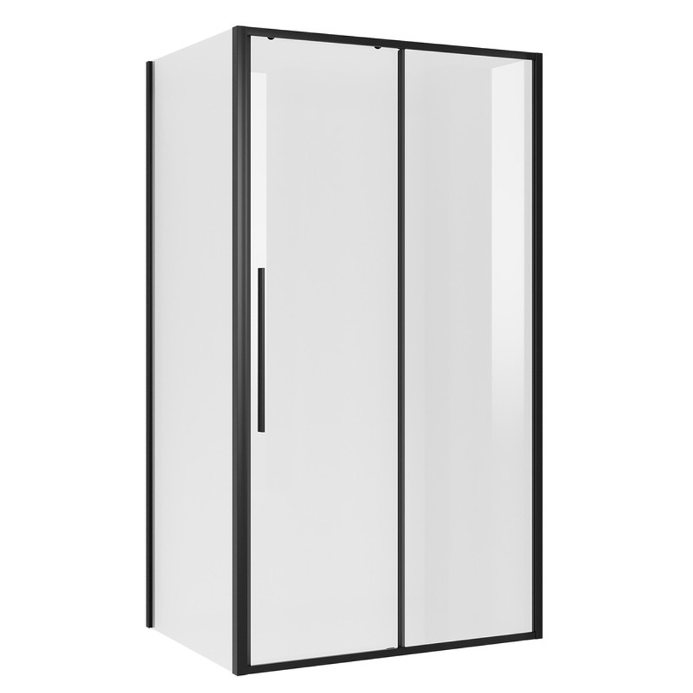 Душевое ограждение Niagara Nova NG-84-13AB-A100B-34 (130х100х195) прямоугольник,черный матовый,дверь раздвижная,стекло прозрачное,2 места