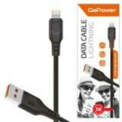 Кабель GoPower GP01L USB (m)-Lightning (m) 1.0м 2.4A ПВХ черный (1/800)