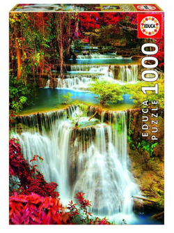 Пазл EDUCA, "Водопад в глухом лесу", 1000 элемент, арт.18461, эффект объёма, от 12 лет