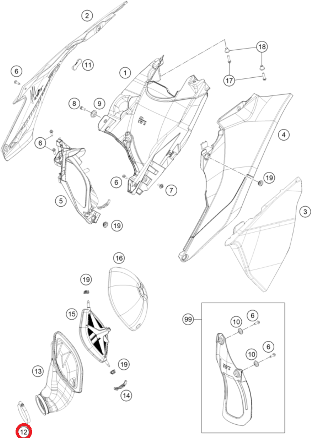 Хомут патрубка фоздушного фильтра KTM, HQV, GASGAS 45-65mm
