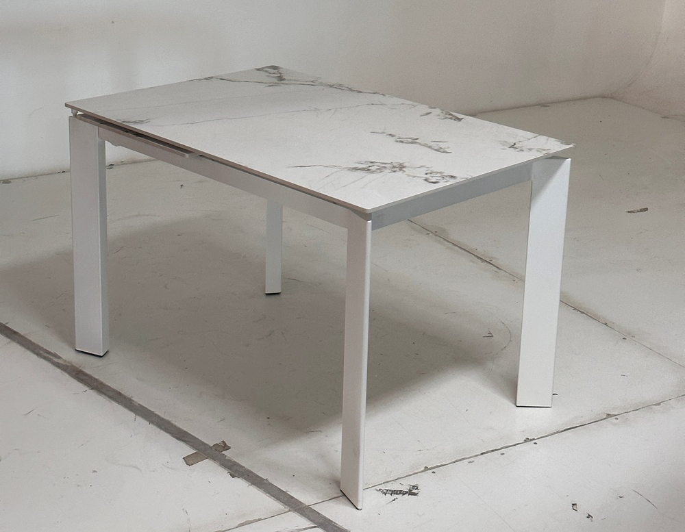 Стол М-City DISAUR Корнер (Corner) 120 Голден Жаде (Gloss Golden Jade Solid Ceramic), Белый