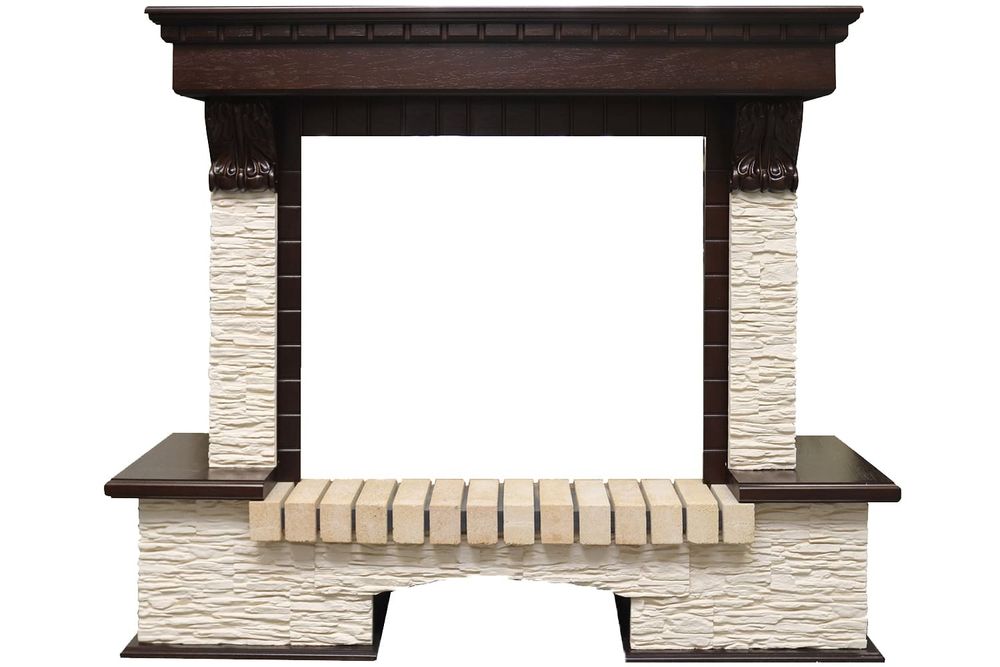 Портал Dimplex Pierre Luxe угловой - Темный дуб / Сланец мелкий