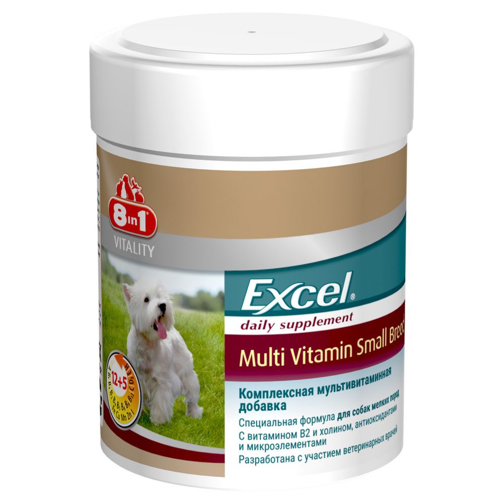 8in1 Excel Мультивитамины для взрослых собак мелких пород (70 таб)