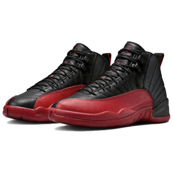 Jordan Air Джордан 12 Винтажные баскетбольные кроссовки Высокие Черно-красные Унисекс