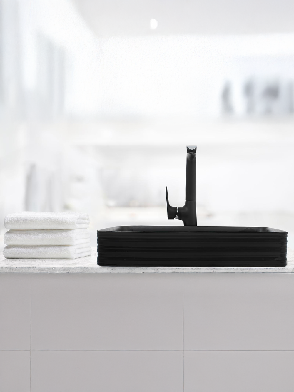 Раковина накладная (матовая черная) WeltWasser WW  ELBACH 2250 MB 675х380х120