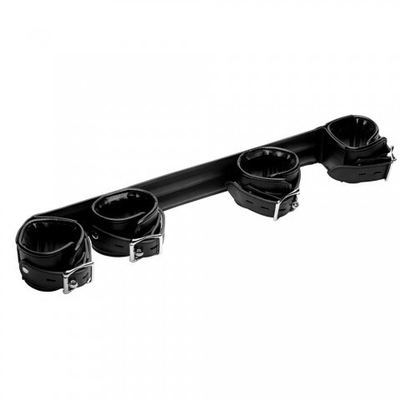 Strict Deluxe Rigid Spreader Bar - БДСМ распорка с манжетами для рук и ног, 40.6 см (чёрный)