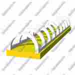 Водная горка с надувным дном, на подкачке ТУРБО "Яркость", 200*3*2,1 м