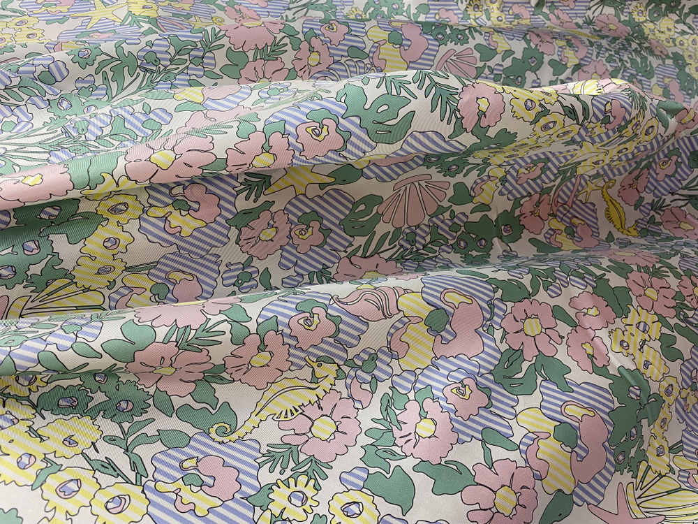 Ткань натуральный шелк 100% (Италия) ш-140см цена за 1м30см