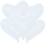 Шар (12"/30 см) Сердце, Белый (005), пастель 50 шт.