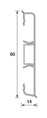 Плинтус напольный Идеал (ideal) Стандарт 80мм, 2.2м, 341 Ольха (80x14x2200мм)