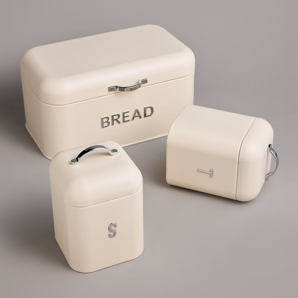 ХЛЕБНИЦА AGNESS 30Х19,5Х15,5СМ С 2-МЯ БАНКАМИ Д/СЫП. ПРОД. D11,5СМ, H16,5СМ