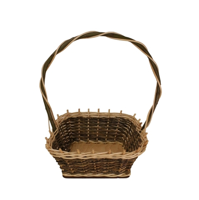 Корзина подарочная квадратная арт. KV270GR 27х27 см, высота с ручкой 35 см