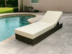 Шезлонг с матрасом Mantera, коричневый, светло-бежевый