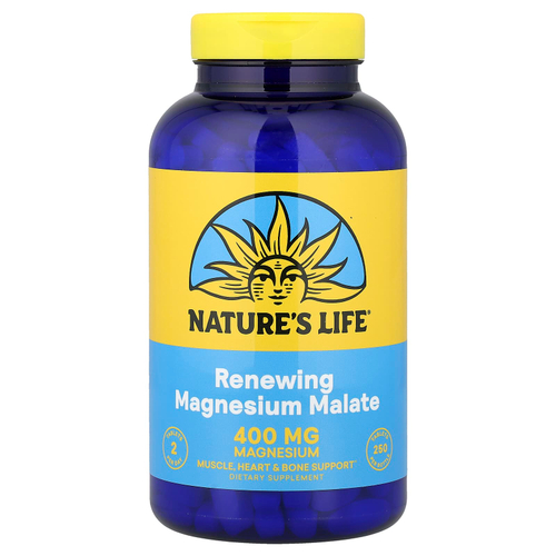 Nature's Life, восстанавливающий малат магния, 250 таблеток (200 мг в 1 таблетке)