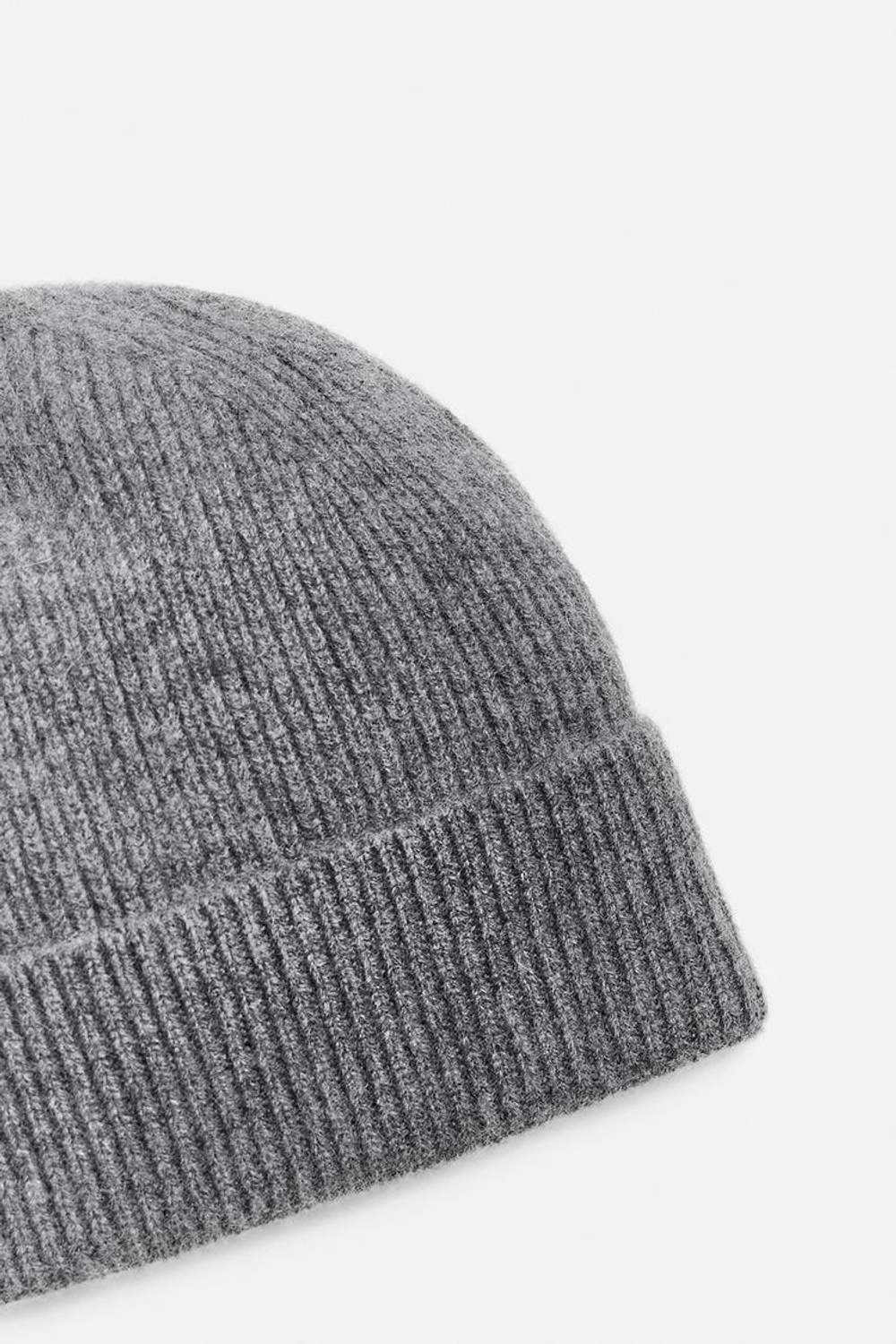 ZARA ШАПКА ИЗ КАШЕМИРА - LIMITED EDITION, СЕРЫЙ