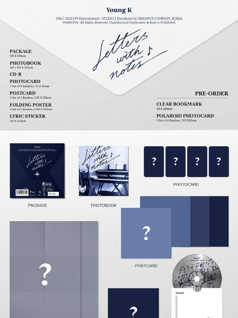 Альбом YOUNG K (DAY6) - LETTERS WITH NOTES DIGIPACK Version