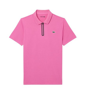 Мужское теннисное поло Lacoste Ultra Dry Stretch Jacquard Tennis - fushia pink
