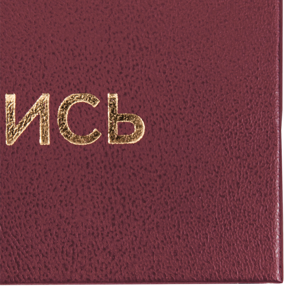 Папка адресная бумвинил "НА ПОДПИСЬ" А4 бордовая индивидуальная упаковка STAFF "Basic" (5 штук в упаковке)