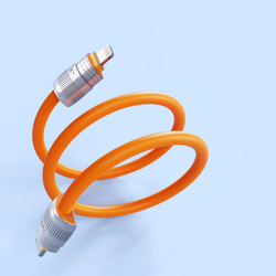 Кабель со съемным ремешком, разъемом USB-C на Lightning, быстрая зарядка 27W, длина 30см, оранжевый цвет, серия LCBA Series от Dux Ducis