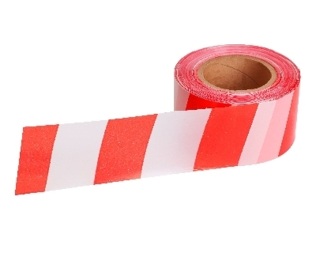 Лента для ограждений ЛО-250 "ЗЕБРА" (красно-белая) 75 мм (по 250 м) 35 микрон