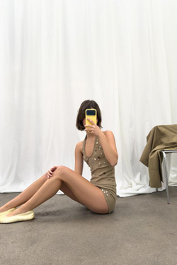 ZARA ШОРТЫ В РУБЧИК С ПУГОВИЦАМИ, ОЛИВКОВЫЙ