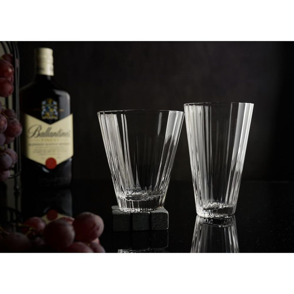 Стакан Олд Фэшн 340 мл "Fire Optical" d 9,4 см h10,7 см оптические грани дно овал P.L. - BarWare [6]