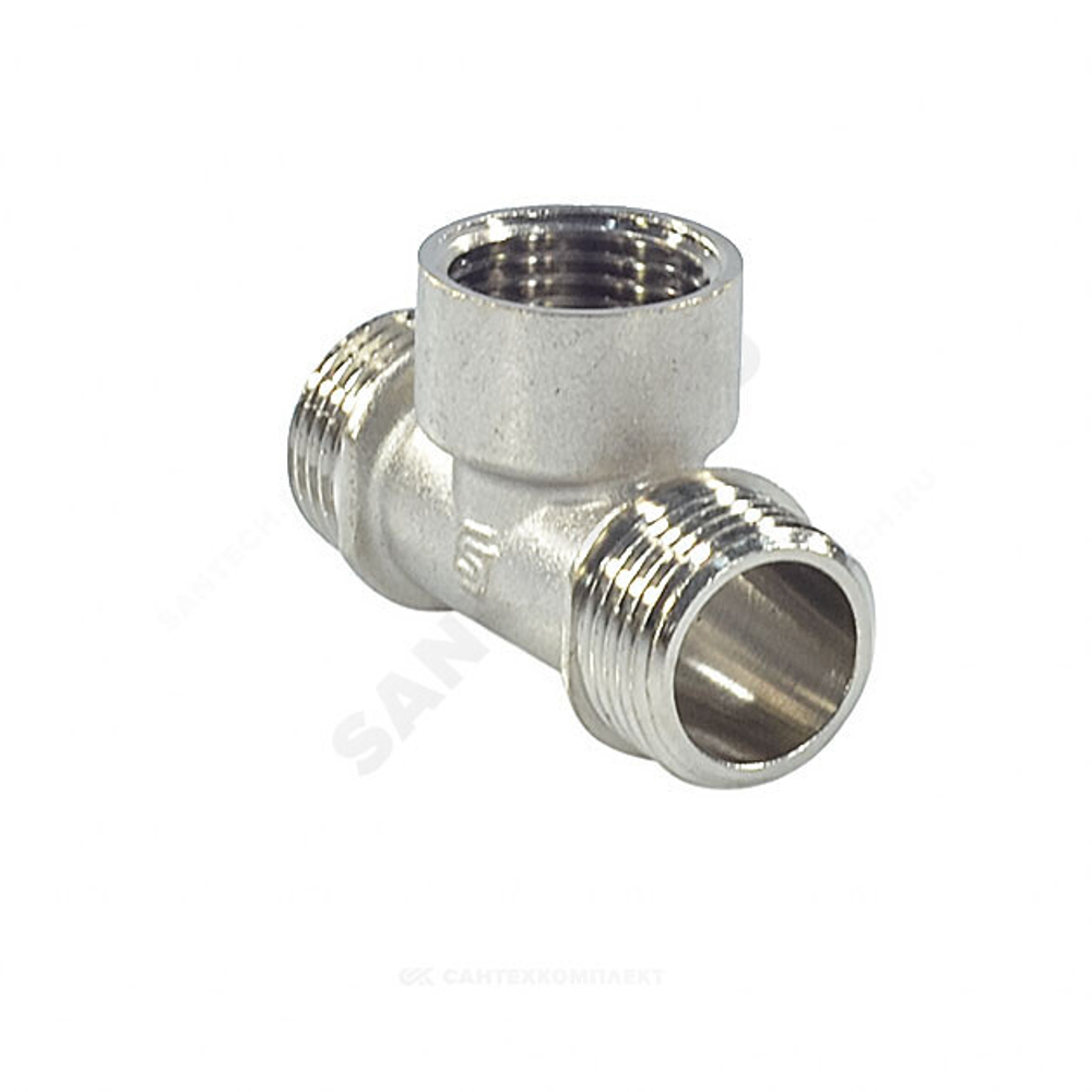Тройник латунь никель Ду 20 (3/4") НР/ВР/НР SantechSystems