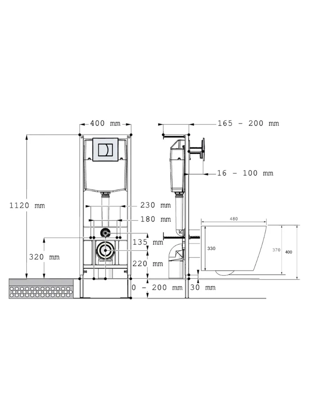Инсталляция для подвесного унитаза