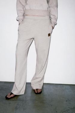 ZARA БРЮКИ ИЗ МЯГКОЙ ТКАНИ С ЭТИКЕТКОЙ, БЕЖЕВЫЙ