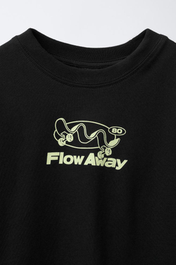 ZARA ЛОНГСЛИВ С ПРИНТОМ "СКЕЙТ", ЧЕРНЫЙ