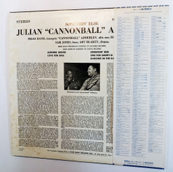 Винтажная виниловая пластинка Cannonball Adderley Somethin Else (Miles Davis, Art Blakey, Hank Jones, Sam Jones)(Japan 1978)