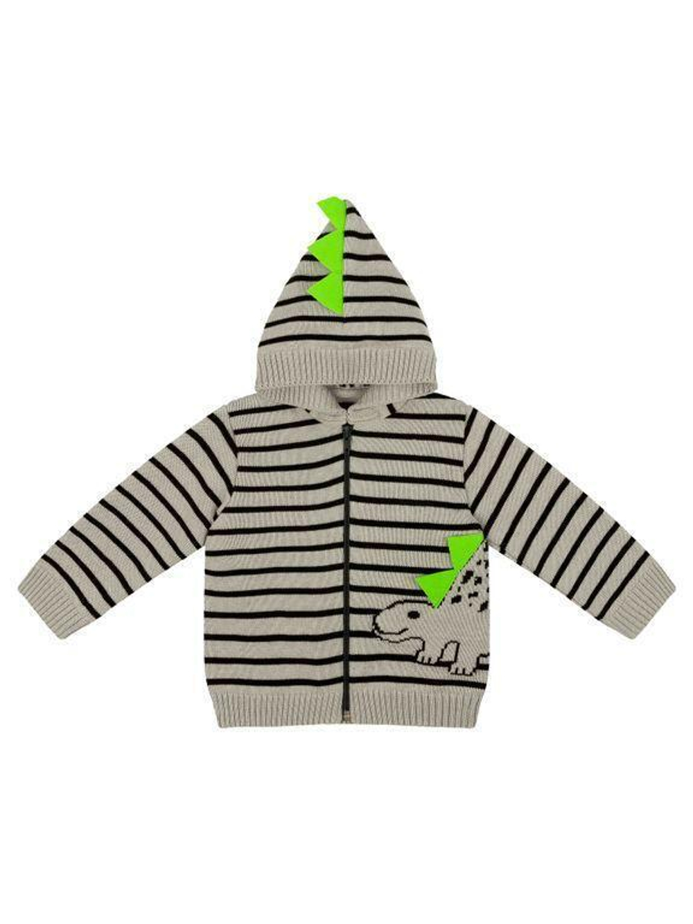 Джемпер для мальчиков на молнии "Динозаврик" р-р 68-74, серый 2015