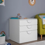 Комод с 3 выдвижными ящиками ПИКСИ, 60х57х60, робкий подснежник