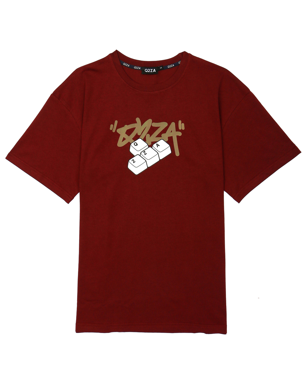 Футболка Q2ZA - "Клавиатура" (бордо)