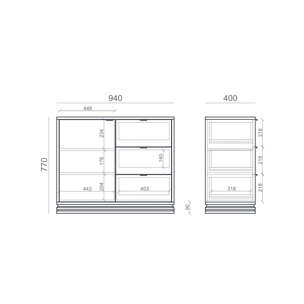 Комод TIMELESS TL029 на цоколе