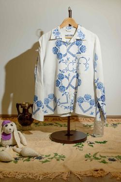 Рубашка Blue Criss-Cross Shirt white