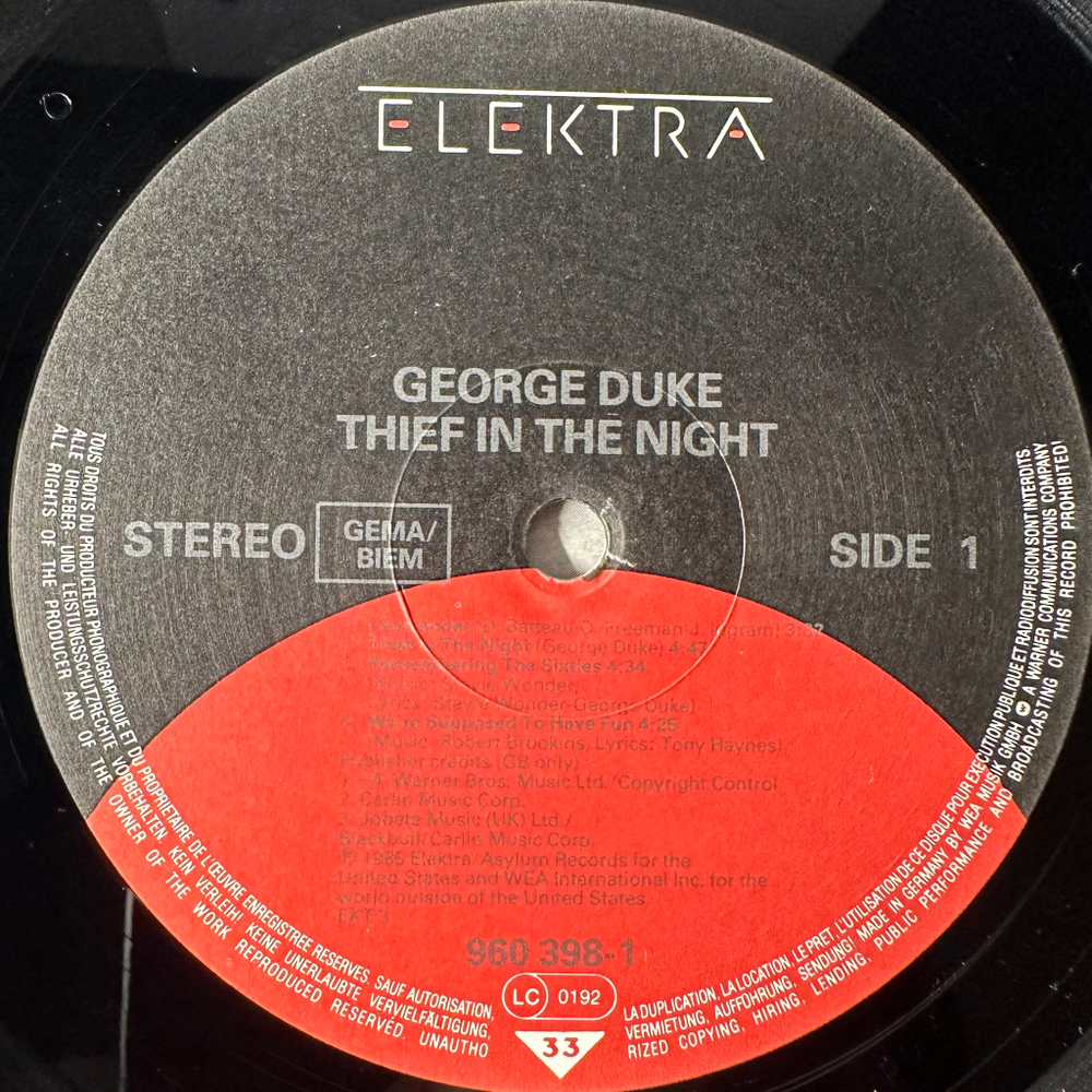 George Duke ‎– Thief In The Night (Германия 1985г.)