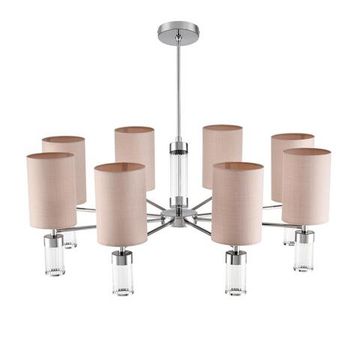 6585/8 MODERNI LN25 56 хром/бежевый, металл/текстиль, стекло Люстра подвесная E14 8*40W 220V ARNIKA