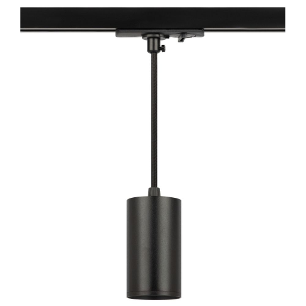 Трековый светильник однофазный ЭРА TR45-GU10 S BK подвесной под лампу GU10 черный | Однофазные светильники под лампу