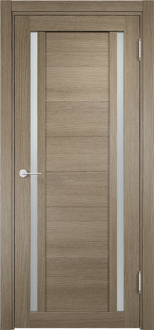 Межкомнатная дверь Берлин 06 ДО (Лакобель) / Цвет Дуб дымчатый / Остекление "Сатинато" / Двери Верда