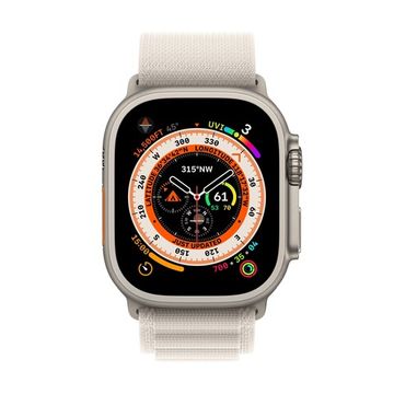 Apple Watch Ultra GPS + Cellular, 49 мм, корпус из титана, ремешок Alpine цвета «сияющая звезда», размер М