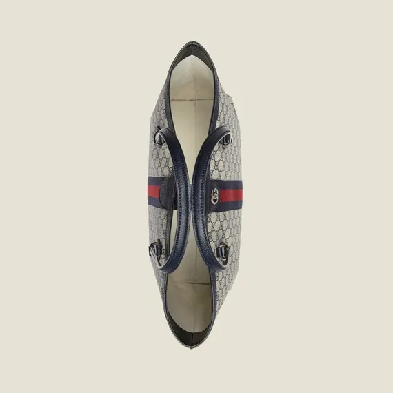 Сумка-тоут Gucci Ophidia GG среднего размера бежевый/синий
