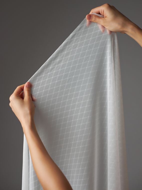 Сетка эластичная, ромб, айвори 004