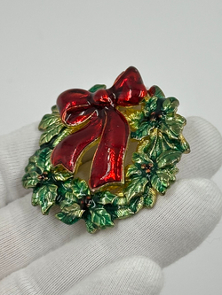 Брошь Рождественский венок